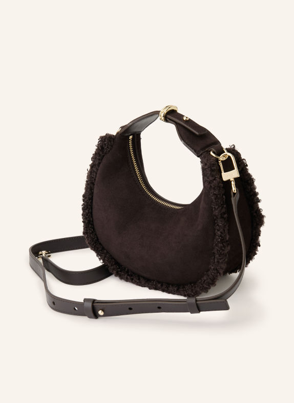 BOSS Handtasche BEYOND mit Teddyfell DUNKELBRAUN