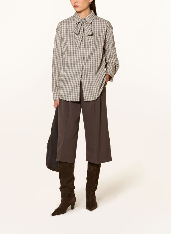 GRACE & MILA Blouse avec nœud amovible BEIGE / MARRON / NOIR