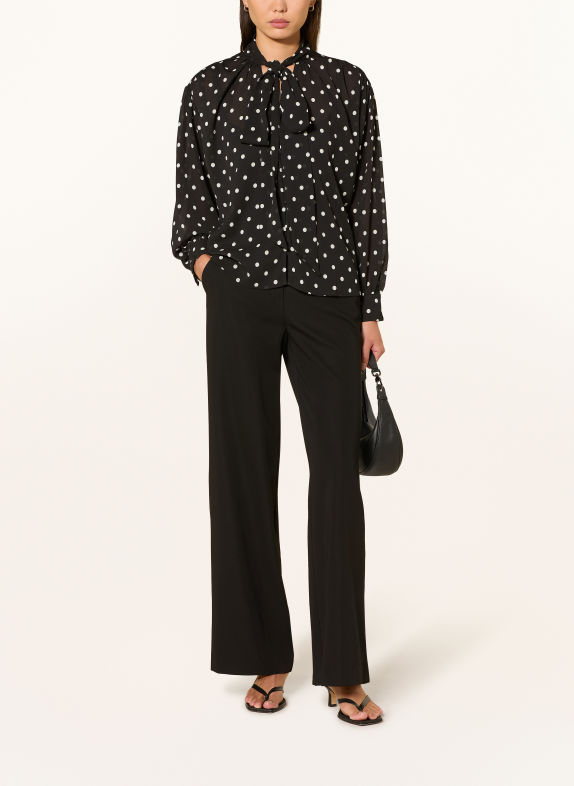GRACE & MILA Strikblouse ANGELICA ZWART / WIT