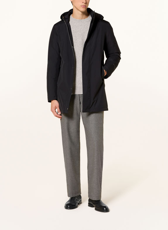 HERNO Down parka with detachable hood BLACK