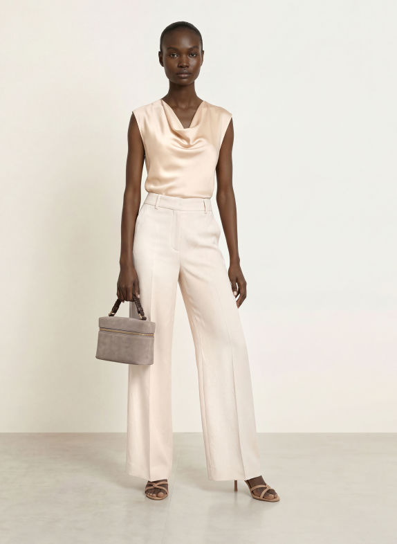 REISS Zijden top CATE BEIGE