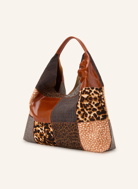 KURT GEIGER Buideltas LARGE met siersteentjes BRUIN / MARRON FONCÉ / BEIGE