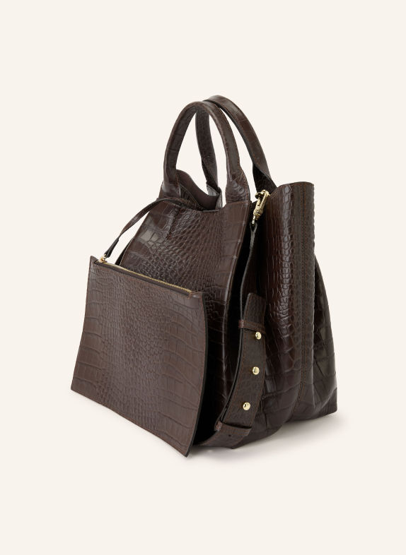 abro Shopper ESSENTIAL MEDIUM mit Pouch DUNKELBRAUN / GOLD