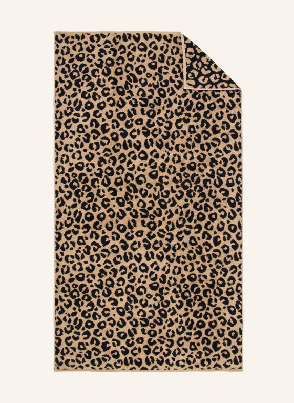 Cawö Duschtuch TWO-TONE LEO CAMEL / SCHWARZ