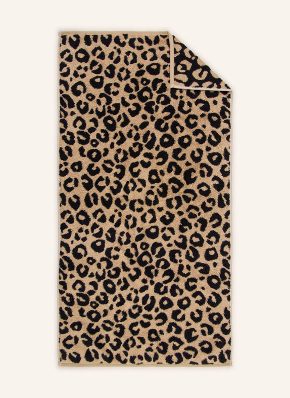 Cawö Handdoek TWO-TONE LEO CAMEL / ZWART
