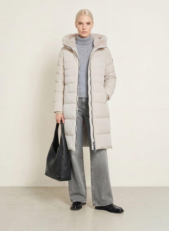 RINO & PELLE Steppmantel KEILAFUR CREME