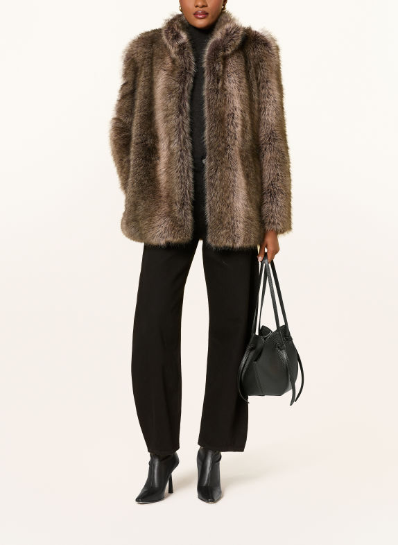 The Frankie Shop Kunstfell-Jacke DENIA BEIGE / SCHWARZ