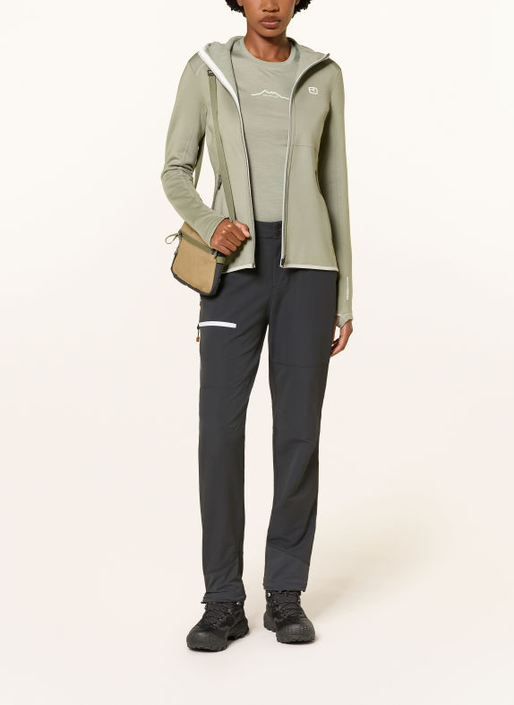 ORTOVOX Kurtka z polaru FLEECE HOODY ZIELONY