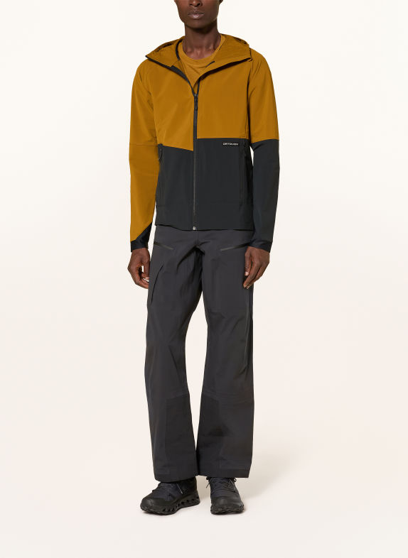 ORTOVOX Softshell-Jacke VENET HOODED CAMEL / DUNKELGRAU