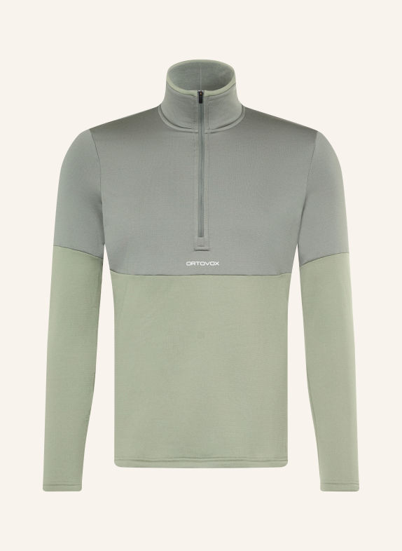 ORTOVOX Midlayer LIGHT ZIP NECK GRIJS / LICHTGROEN