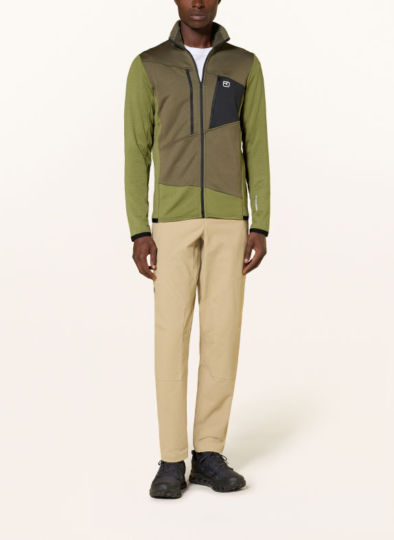 ORTOVOX Fleecejacke GRID OLIV / KHAKI / SCHWARZ