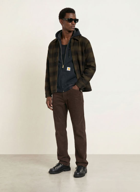 carhartt WIP Flanell-Overjacket ALTON KHAKI / SCHWARZ