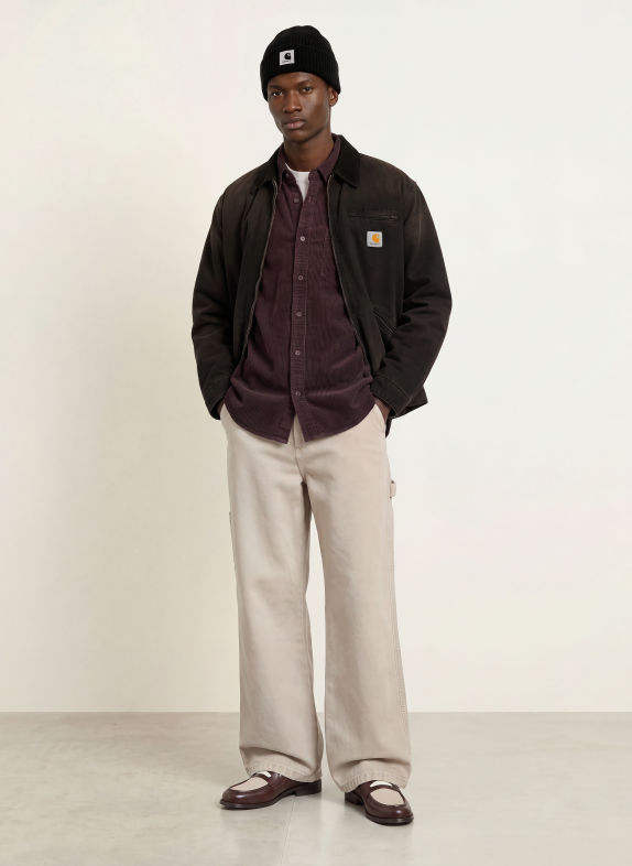 carhartt WIP Overjacket van corduroy DONKERROOD