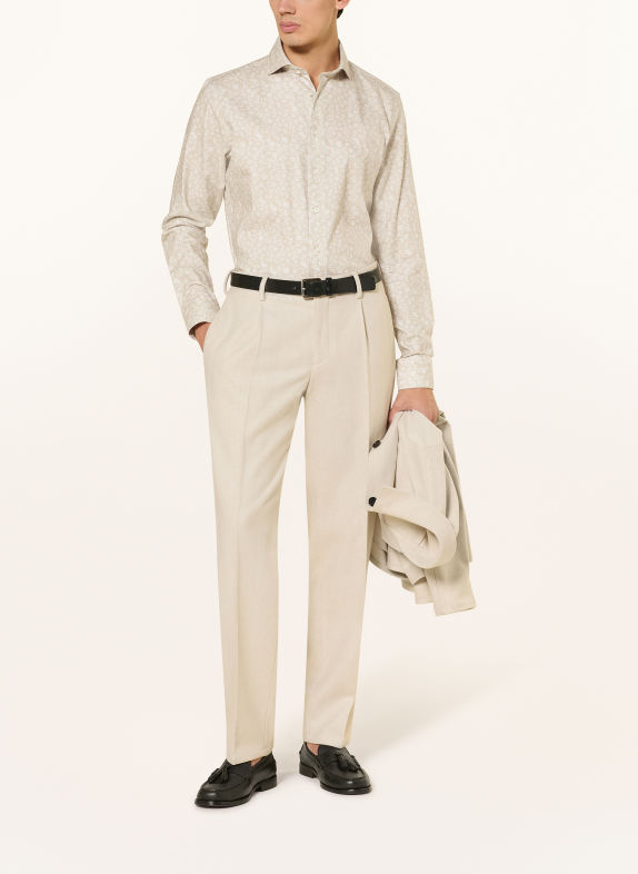 PROFUOMO Chemise coupe slim BEIGE / ÉCRU