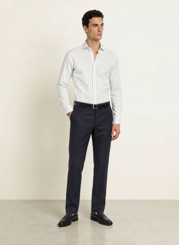 PROFUOMO Hemd Slim Fit WEISS / HELLBLAU