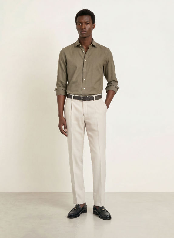 PROFUOMO Chemise coupe slim VERT