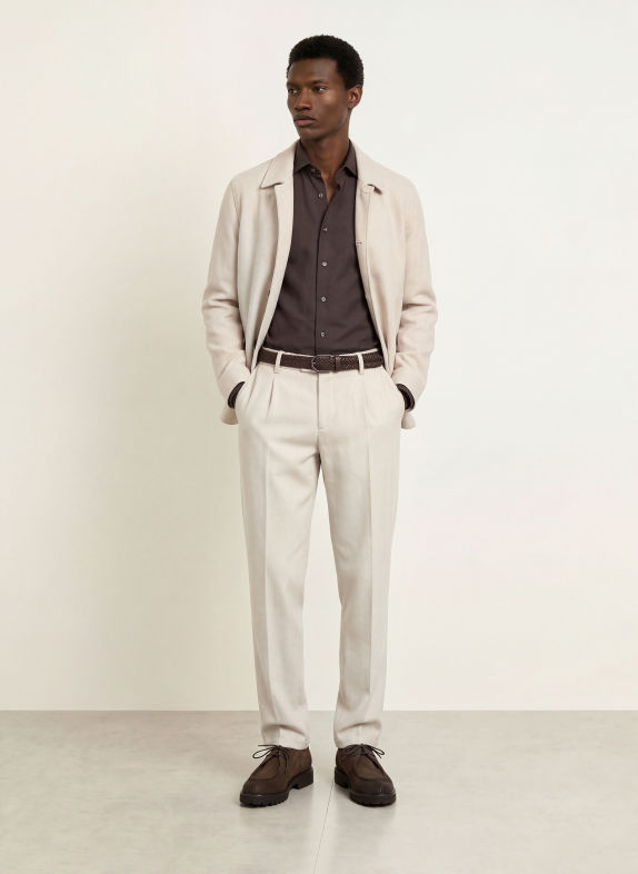 PROFUOMO Overhemd, slim fit MARRON FONCÉ