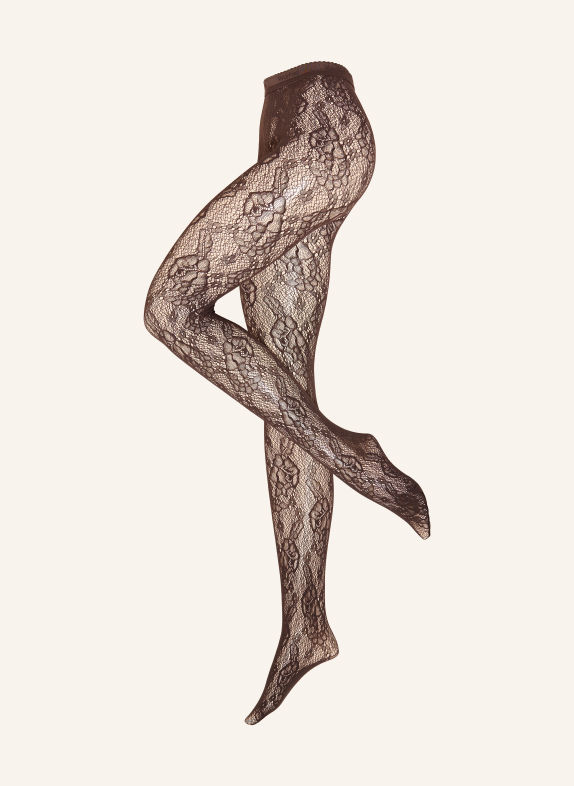 Wolford Cienkie rajstopy INIFITE ROSE NET 4870 dark wood