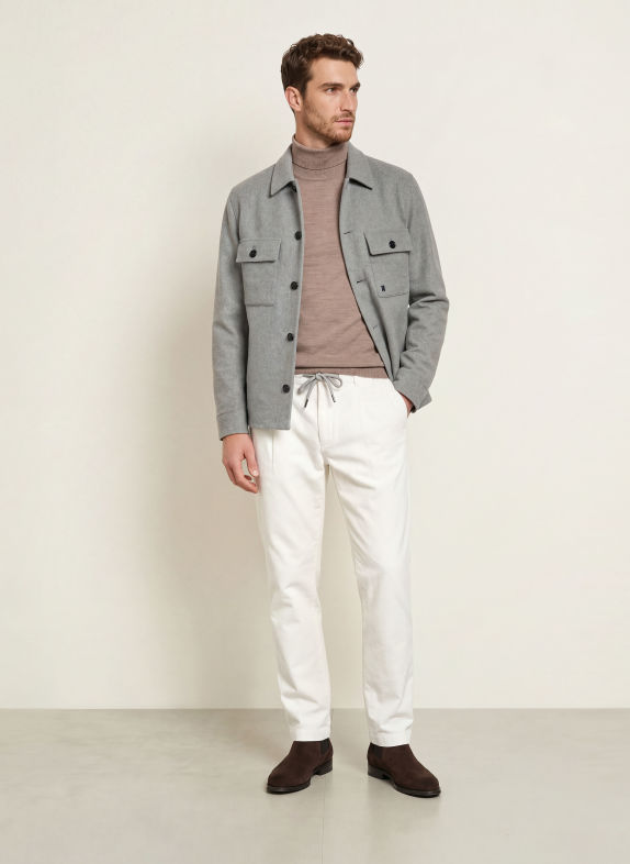 MAERZ MUENCHEN Coltrui met col van merinowol TAUPE