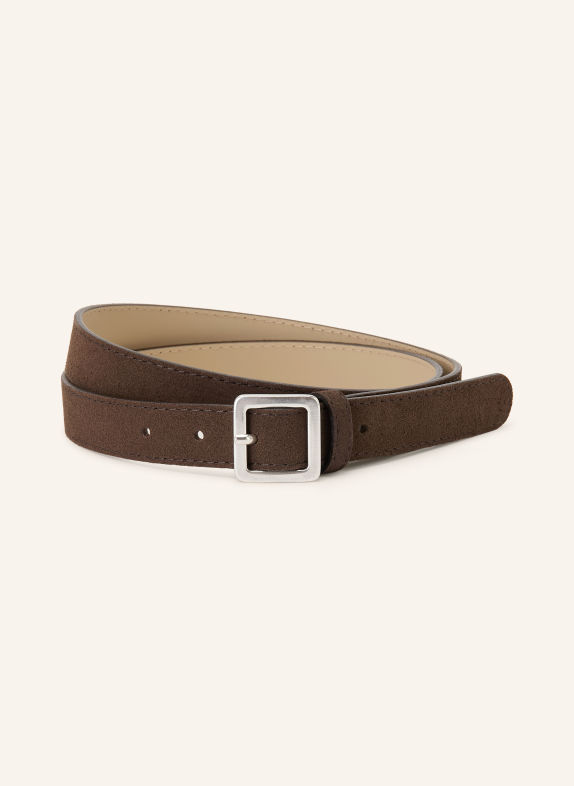 GIANNI CHIARINI Leren riem MARRON FONCÉ / ZILVER