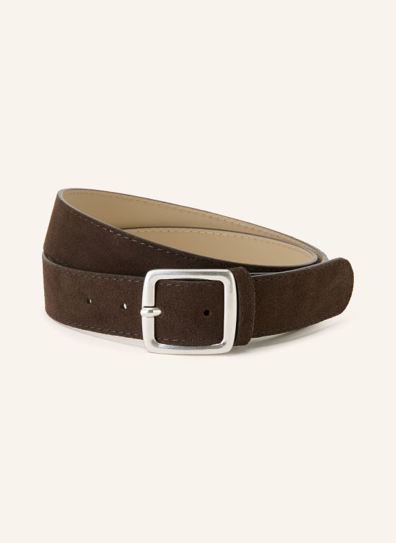 GIANNI CHIARINI Leren riem MARRON FONCÉ / ZILVER