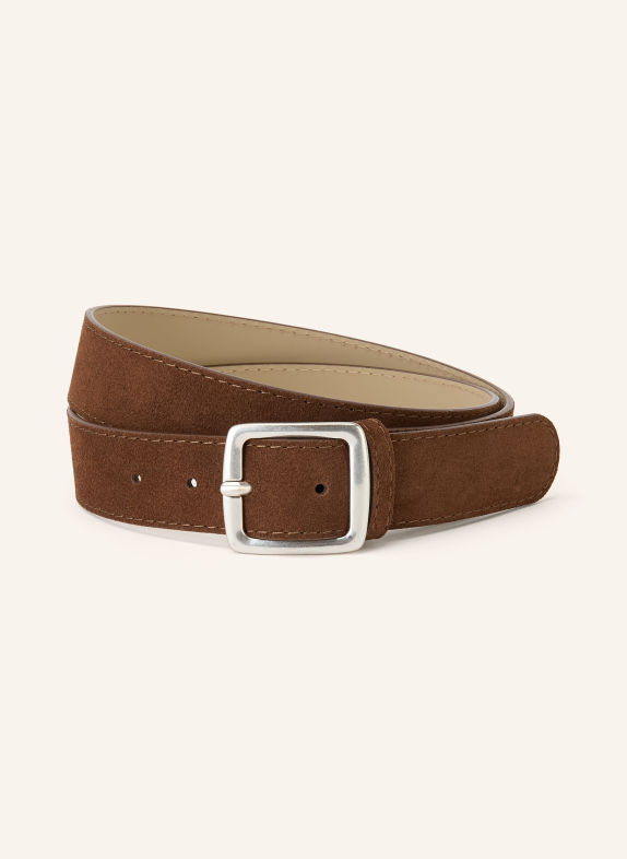 GIANNI CHIARINI Leren riem COGNAC / ZILVER