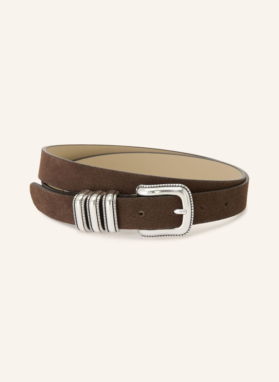 GIANNI CHIARINI Ledergürtel DUNKELBRAUN / SILBER