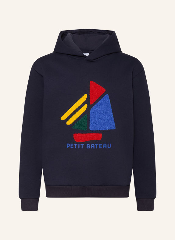 PETIT BATEAU Bluza z kapturem GRANATOWY / CZERWONY / JASKRAWY ŻÓŁTY