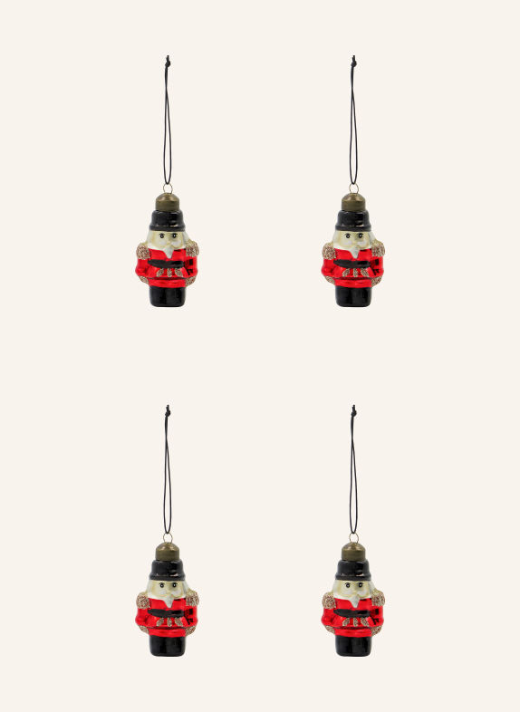 house doctor 4-pack dekorativa hängsmycken HDTINO RÖD / GULD / SVART