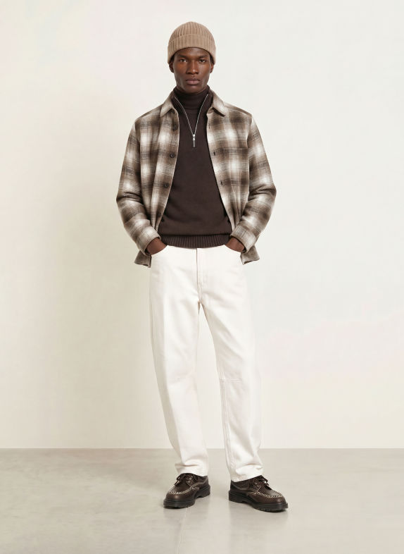 DRYKORN DIEGGO Oversized Jacket DARK BROWN / BROWN / ECRU