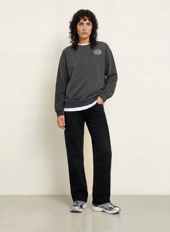 HUGO Sweatshirt DONKERGRIJS / LICHTGRIJS / DONKERROOD