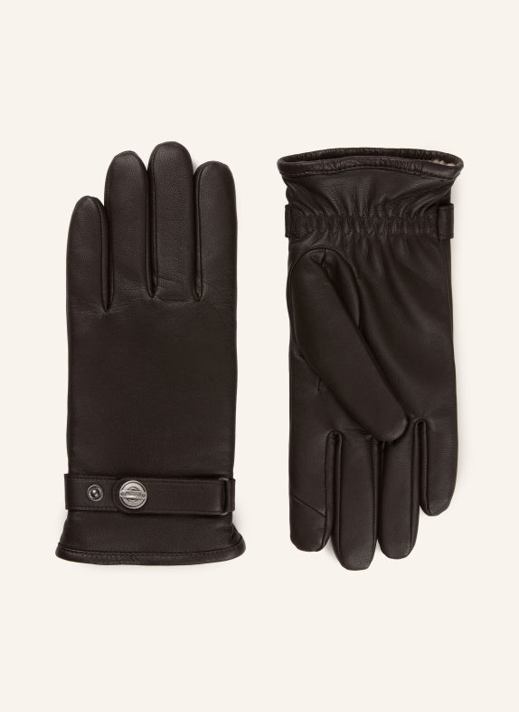 ROECKL Leren handschoenen ARDEN MARRON FONCÉ