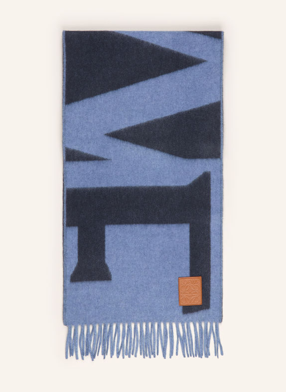 LOEWE Cashmere-Schal DUNKELBLAU / HELLBLAU