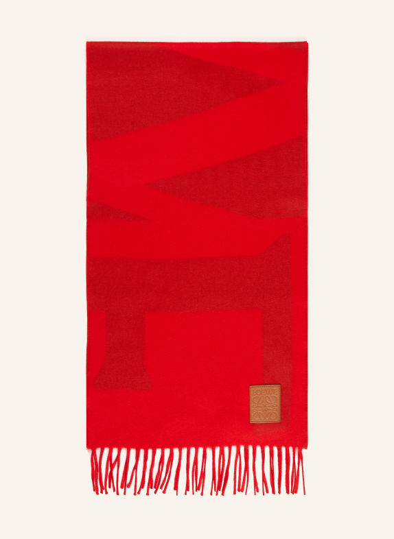 LOEWE Cashmere-Schal ROT / DUNKELROT