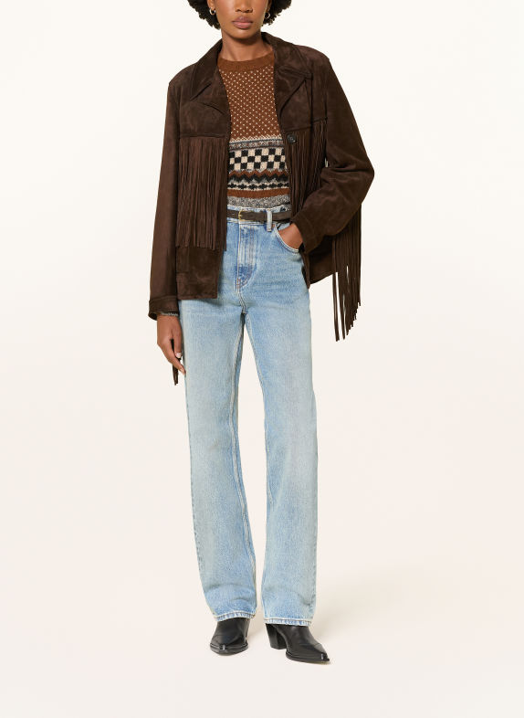GOLDEN GOOSE Lederjacke JOURNEY DUNKELBRAUN