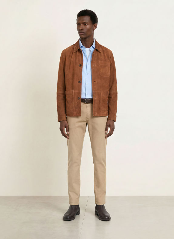 STROKESMAN'S Surchemise en cuir MARRON