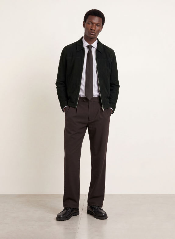 PAUL Veste en cuir NOIR