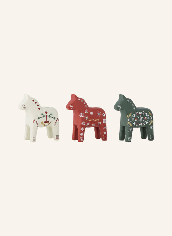 Bloomingville Lot de 3 bougeoirs SIFFER ROUGE / GROEN / BLANC