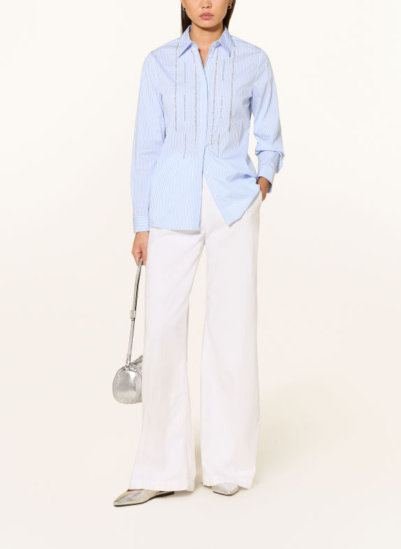 TONNO & PANNA Overhemdblouse met sierstenen LICHTBLAUW / WIT