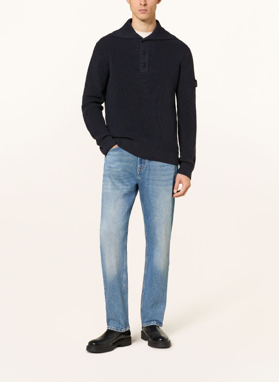 JOOP! JEANS Pulover cu guler înalt HASPIT ALBASTRU ÎNCHIS
