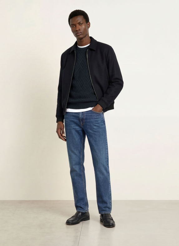 JOOP! JEANS Pulover PANNATAS ALBASTRU ÎNCHIS