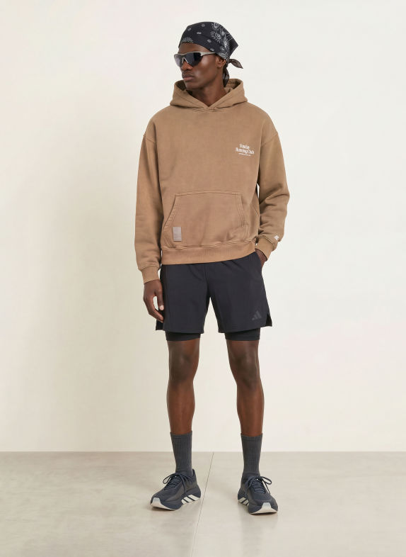 another COTTON LAB Hoodie HELLBRAUN / WEISS