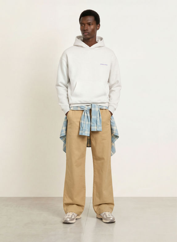 another COTTON LAB SUNDAY Hoodie LIGHT GRAY