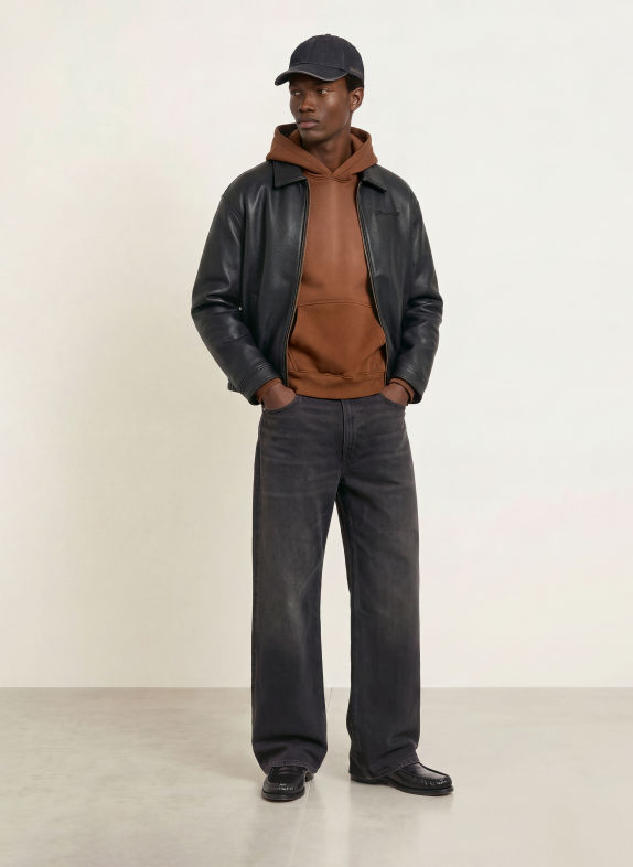 another COTTON LAB AFTERWORK Hoodie BROWN