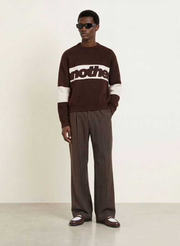 another COTTON LAB Pullover DUNKELBRAUN / CREME