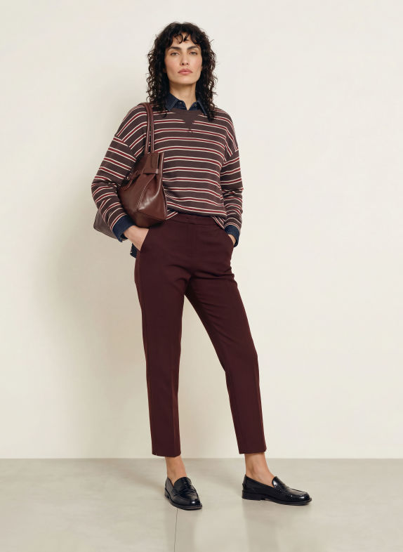 RAFFAELLO ROSSI 7/8 broek MAXIMA DONKERROOD