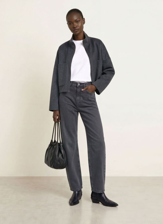 DRYKORN Veste boxy ELSTOW GRIS FONCÉ