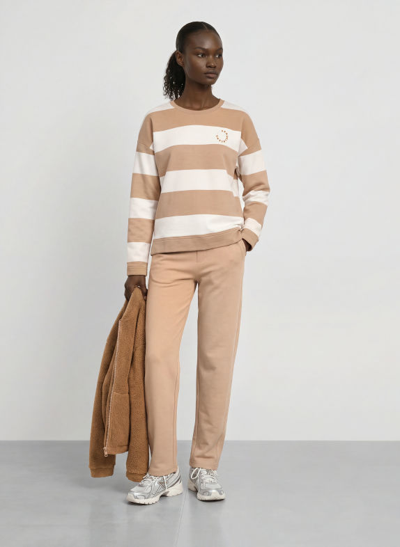 ELBSAND HILMA-Sweatshirt WIT / LICHTBRUIN