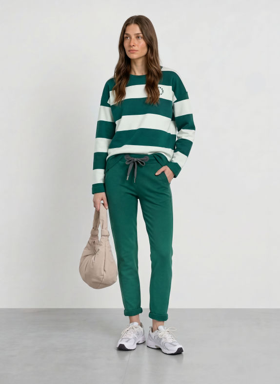 ELBSAND HILMA-Sweatshirt GROEN / WIT