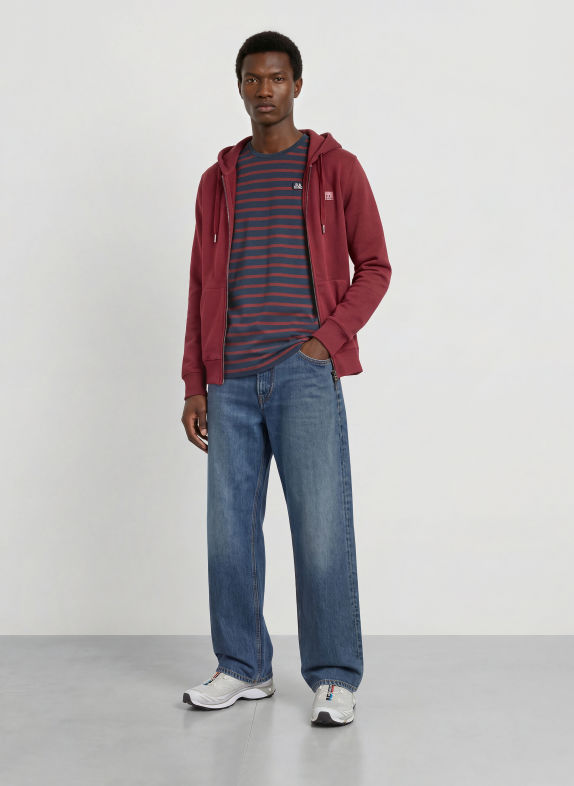 ELBSAND T-shirt NOAH DONKERROOD / DONKERBLAUW